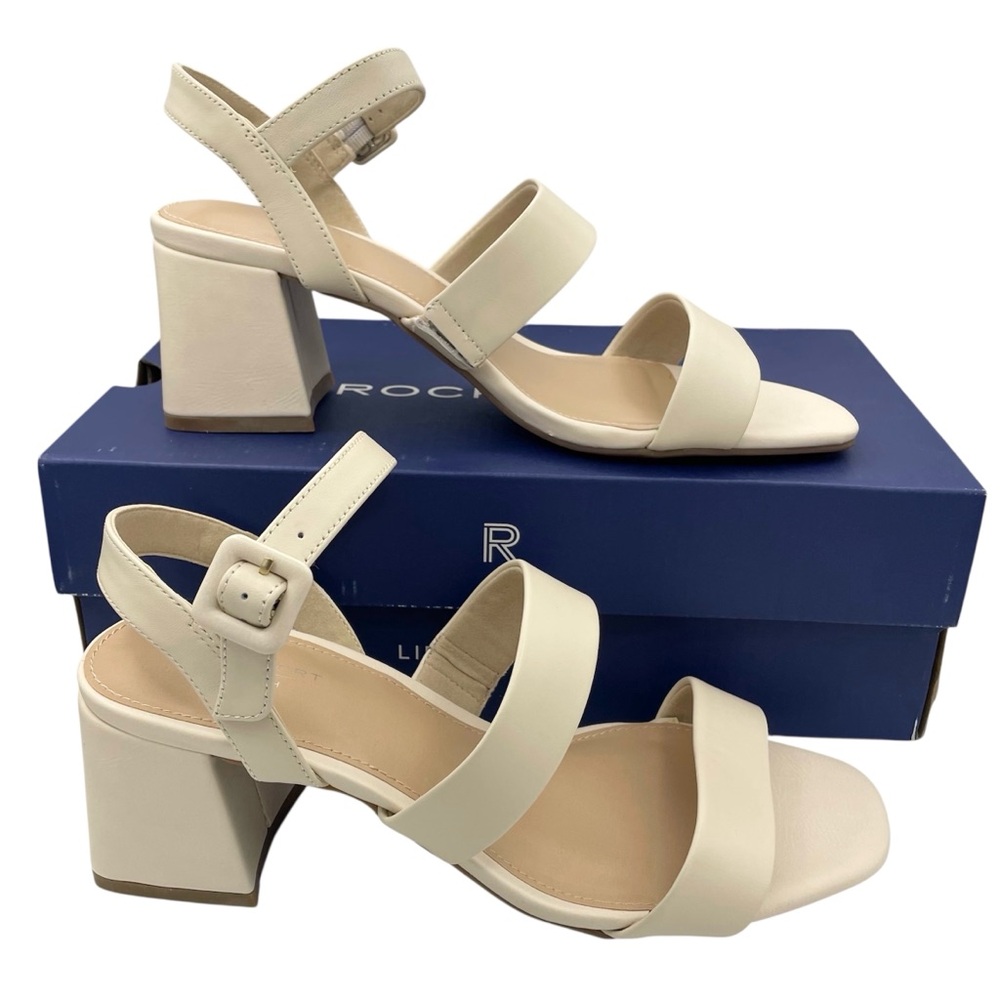 Rockport Farrah strappy leather heel sandals women’s Size 8